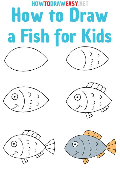 Fish drawing tutorial for beginners and kids